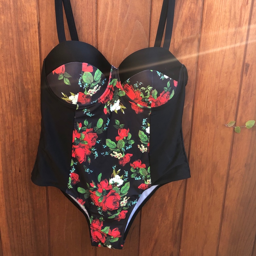 SHEIN One Piece Rose Swimsuit